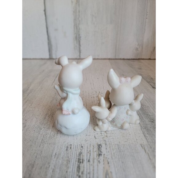 Enesco some bunny's sleeping snowbunny Xmas figure set decor - Picture 3 of 4